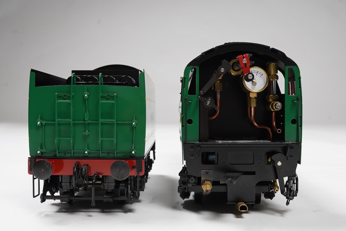 A Gauge One Aster Hobbies live steam Southern Railway Bulleid Battle of Britain Class, 4-6-2 tender locomotive, Spitfire 21C166, the factory ‘Built Up’ version, spirit fired working three cylinder motion, with assembly i